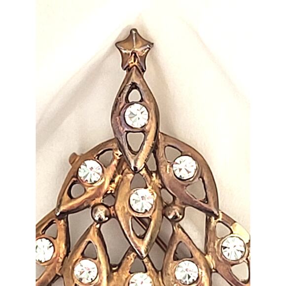 Vintage LIA LIANNA Signed Christmas Tree Brooch Holiday Pin - Picture 2 of 8